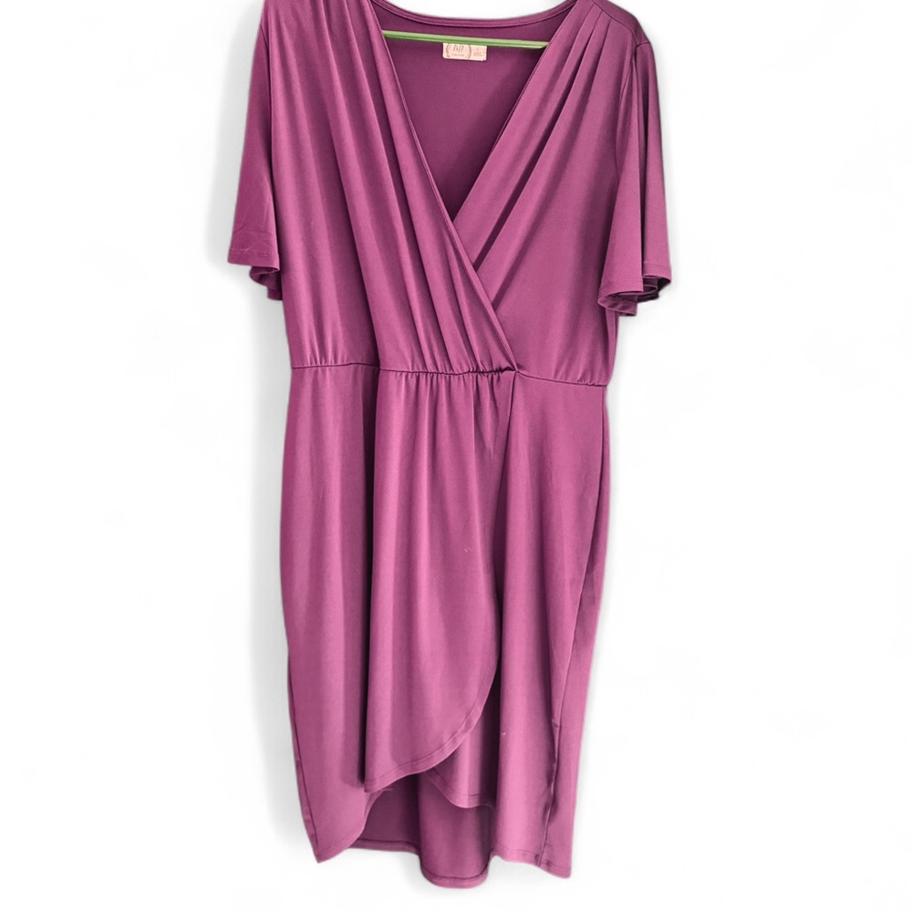 Elegant Muted Purple Wrap Dress